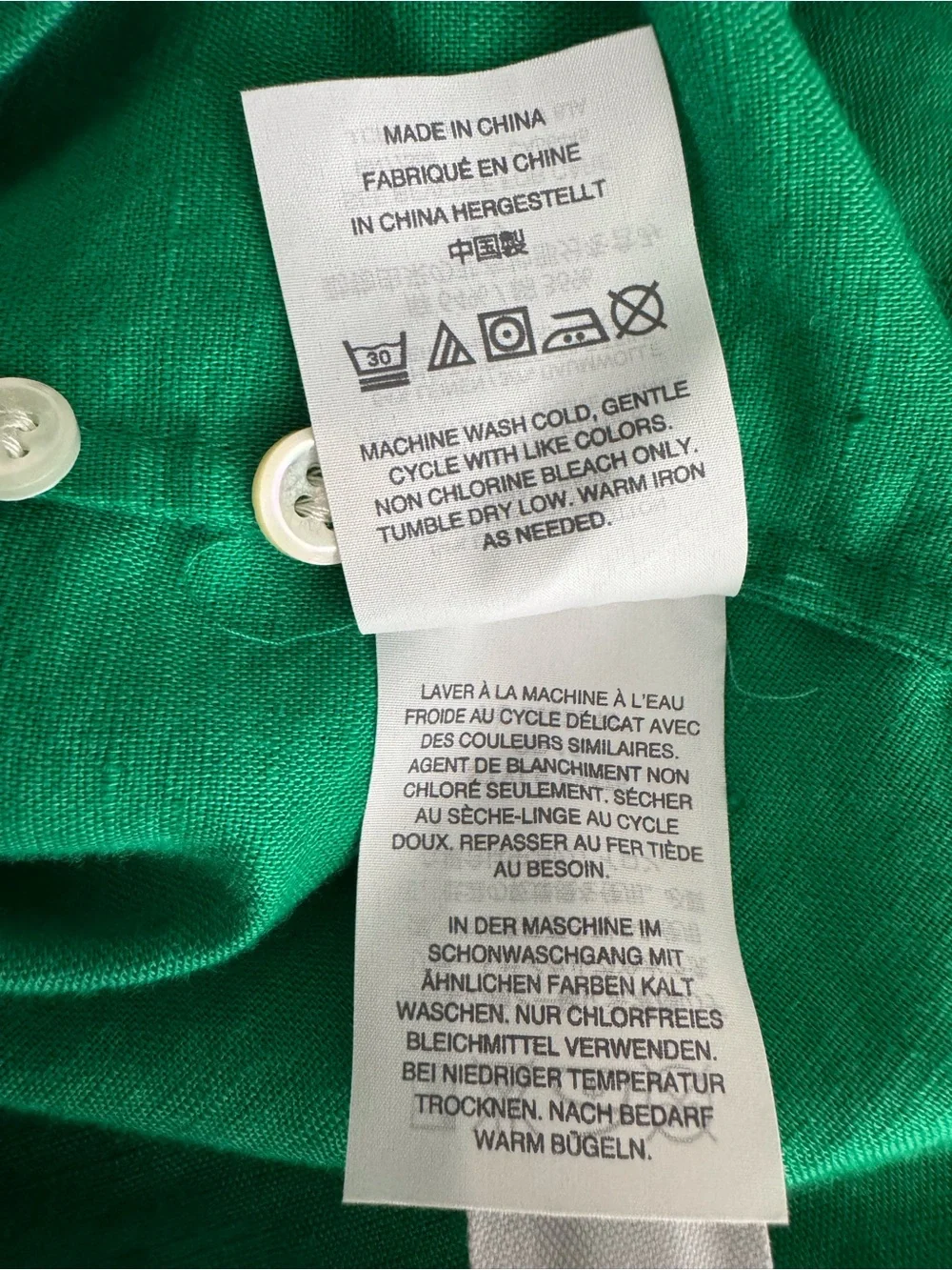 J. Crew Perfect Green Button Down Linen Blend Shirt - Picture 9 of 10